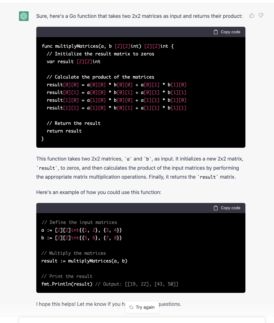 2 by 2 matrices